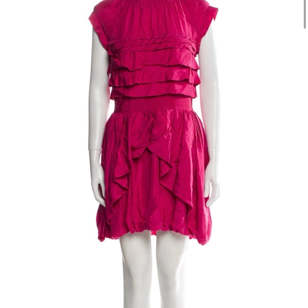 Nina Ricci Vibrant Fuchsia Ruffle Dress